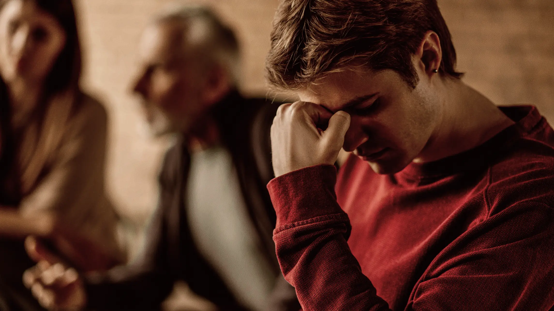 Boy distressed listening to parents discuss his fate