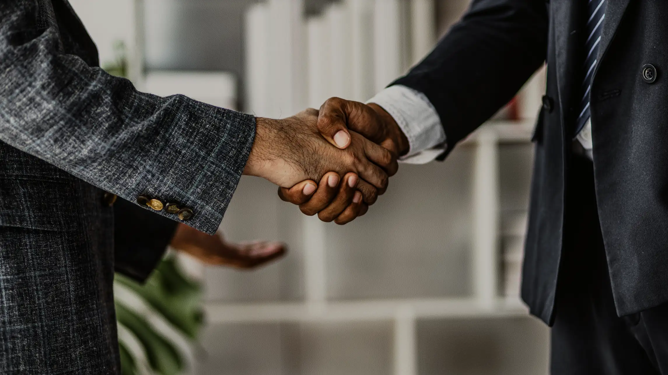 Shaking hands in agreement