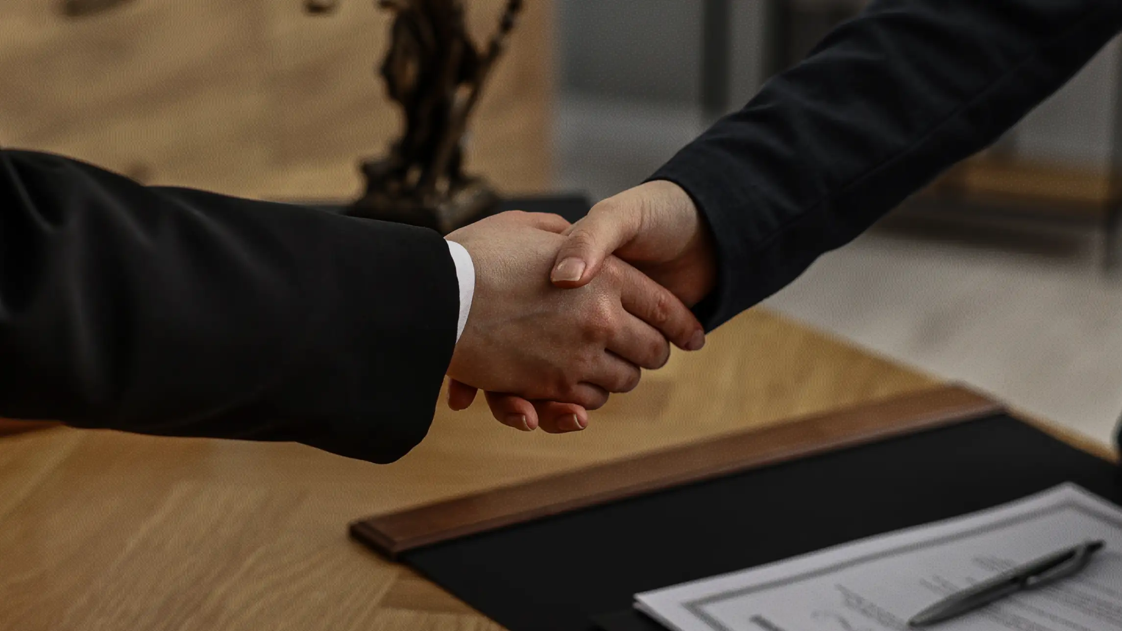 Shaking hands in agreement