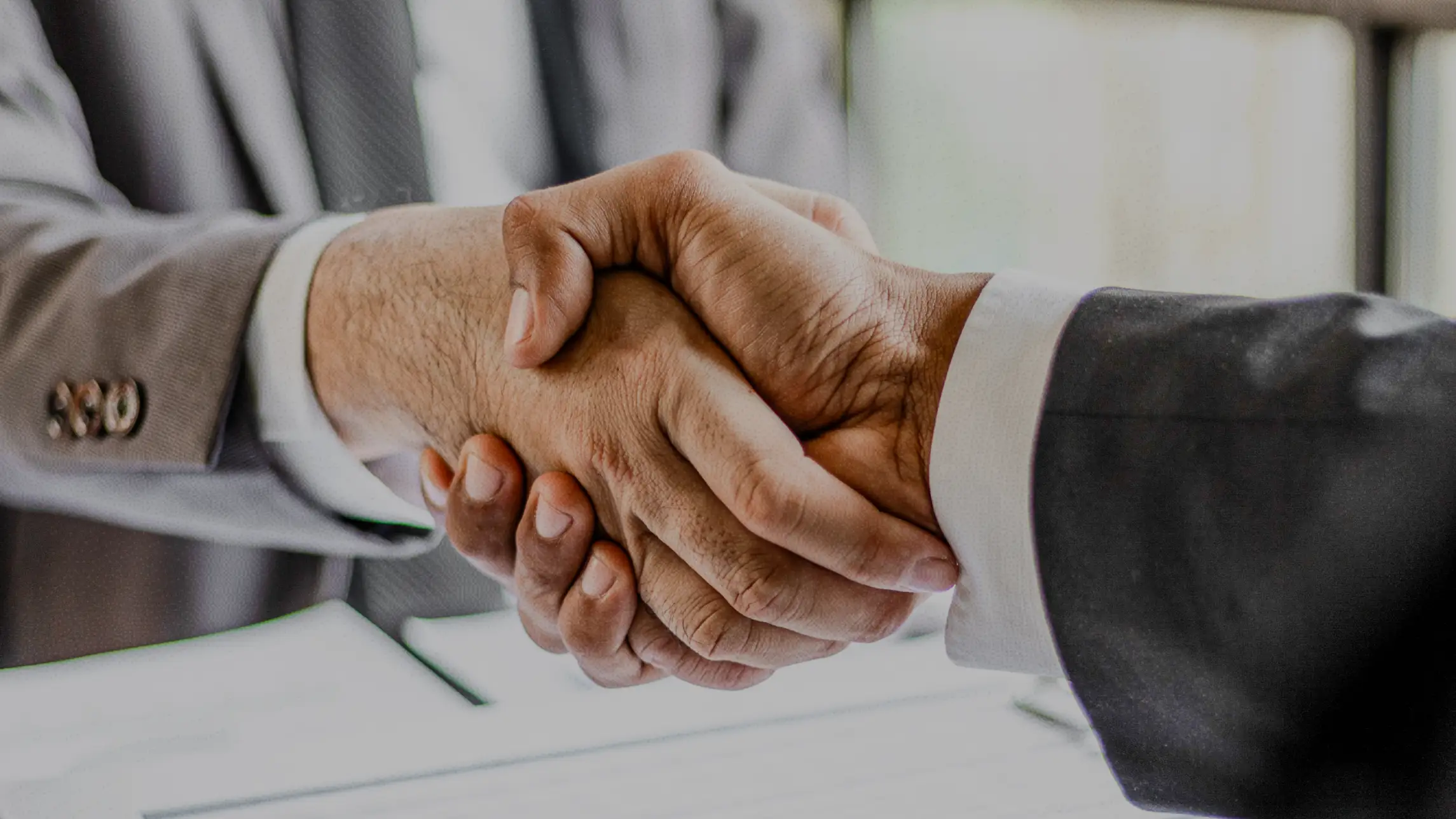 Shaking hands in office