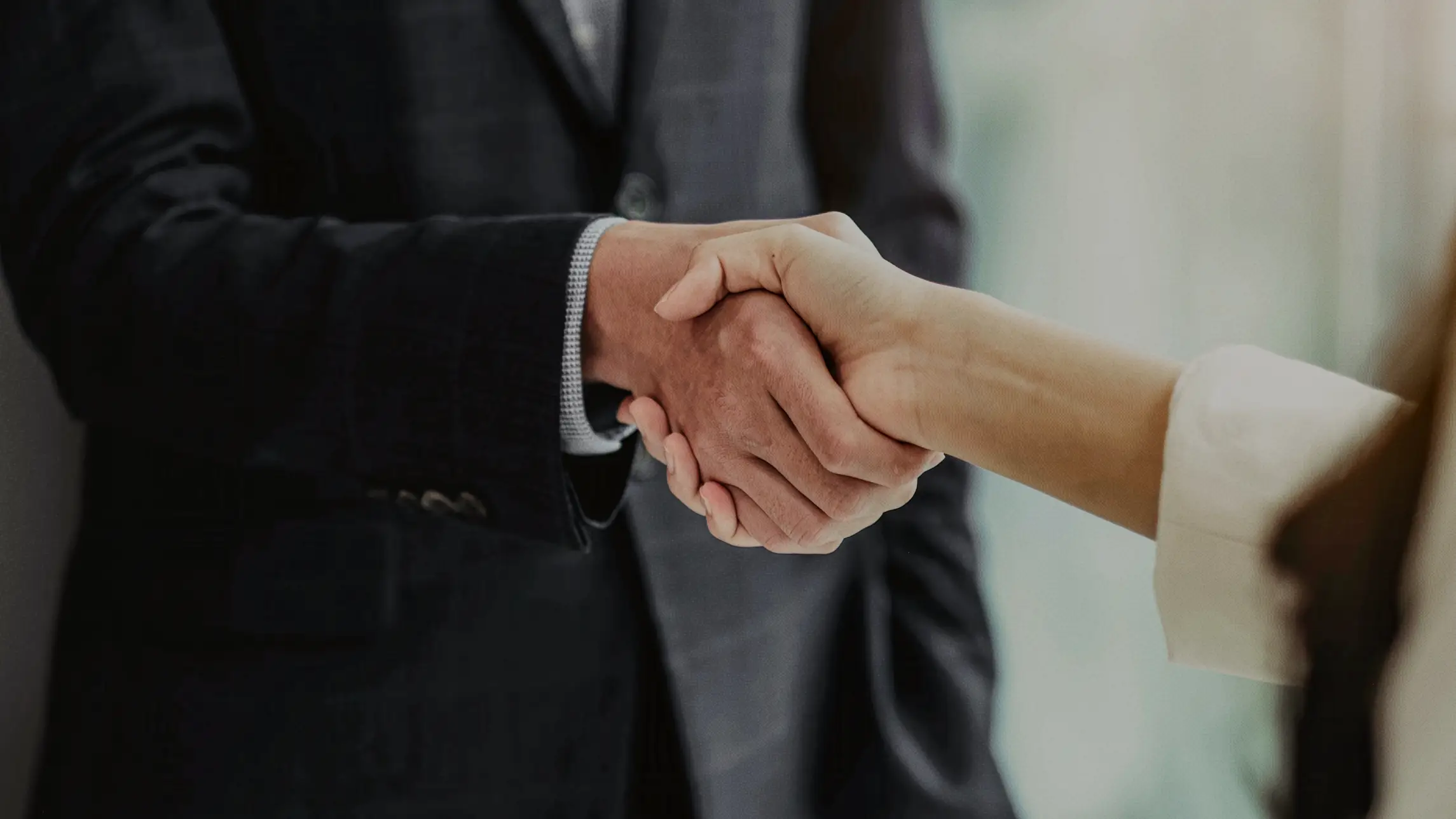 Shaking hands in office
