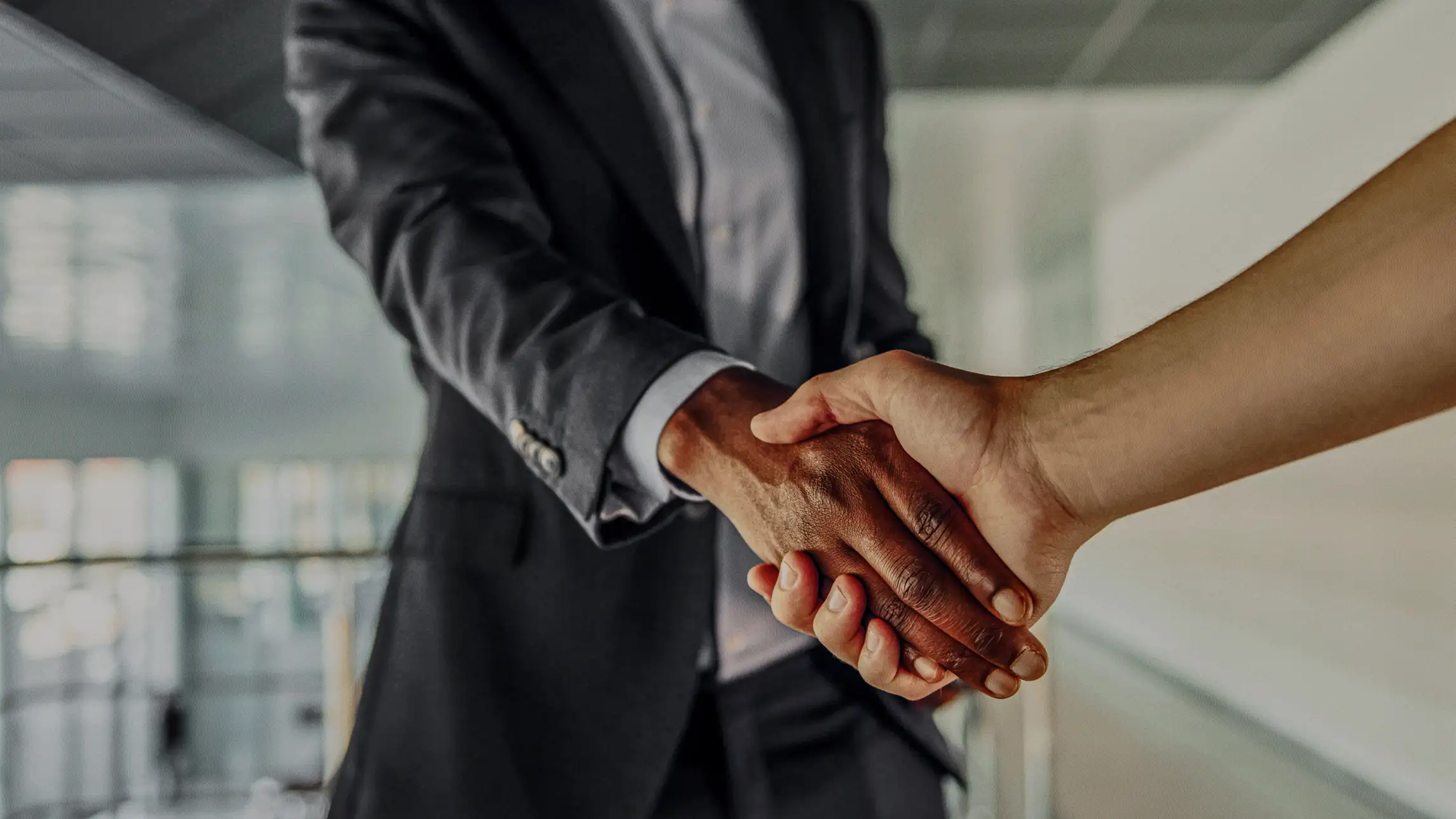 Shaking hands in office