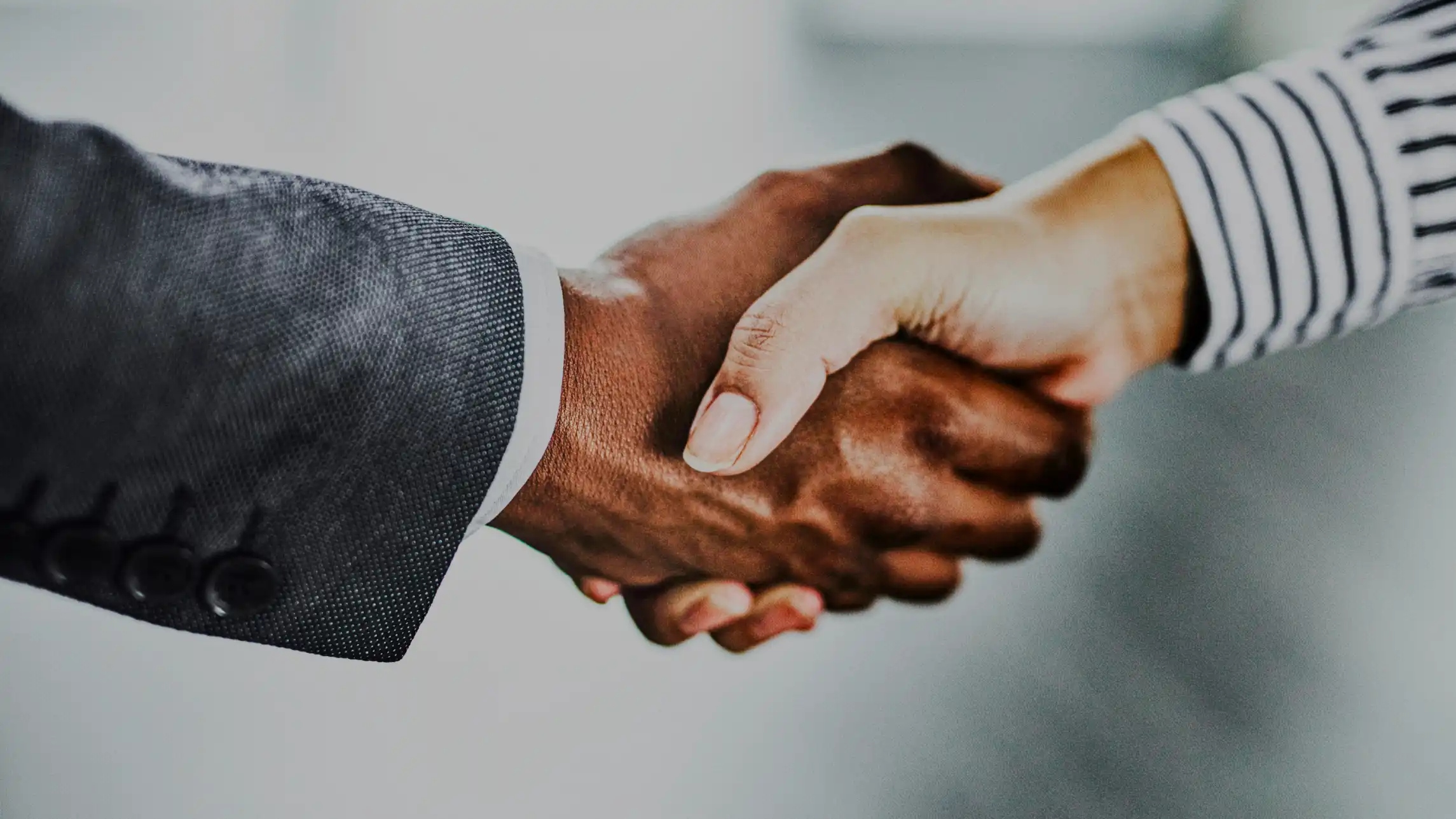 Shaking hands in agreement
