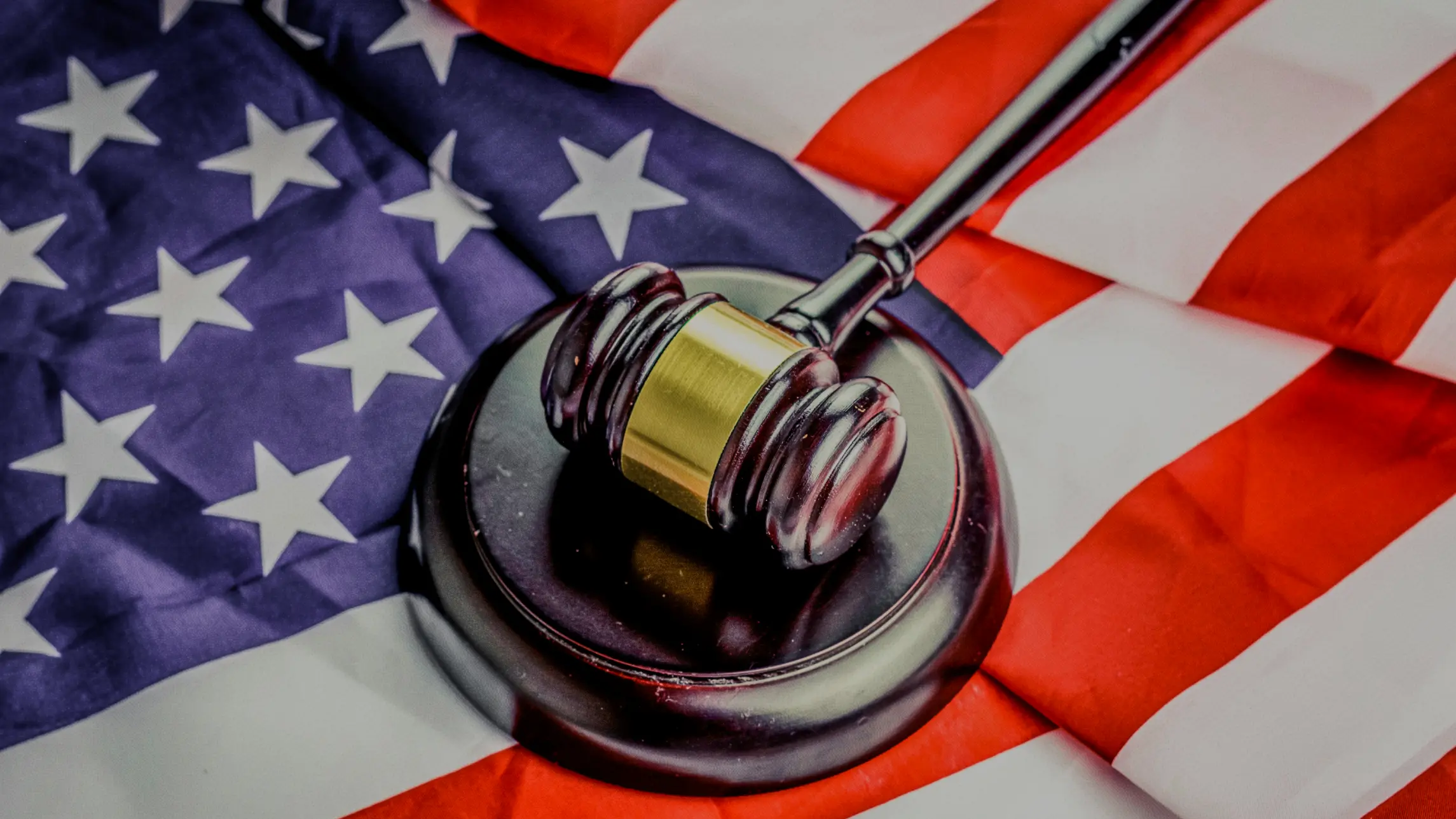 Gavel resting on the American flag